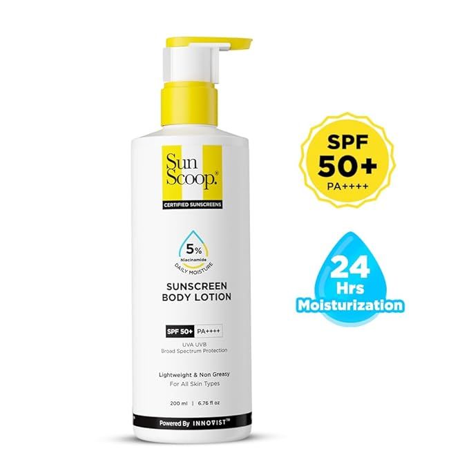 SunScoop%205%25%20Niacinamide%20Daily%20Moisture%20Sunscreen%20Body%20Lotion%20SPF%2050+%20PA++++%20%7C%2024-Hours%20Moisturization%20%7C%20Prevents%20Tan%20&%20Sunburn%20%7C%20Reduces%20Pigmentation%20%7C%20Lightweight%20&%20Non-sticky%20%7C%20Leaves%20No%20White%20Cast%20%7C%20For%20All%20Skin%20Types%20%7C%20Body%20Sunscreen%20for%20Summer%20200%20ml%20-%20Image%203