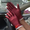 Sutuiying Thin Fashion Spandex Breathable Anti-UV Summer Sunscreen Dots Gloves Driving Gloves Women Gloves. 