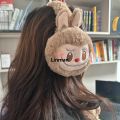 New 1Pcs Labubu Rabbit Plush Earmuffs Cute Girls Warm Ear Muffs Retractable Frostproof Earmuffs Students Adults Children Can Use. 