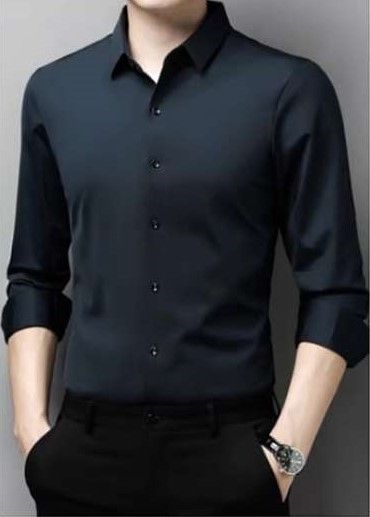 Plain%20Full%20Wrinkle%20Free%20Stretchable%20Shirt%20For%20Men%20-%20Image%205