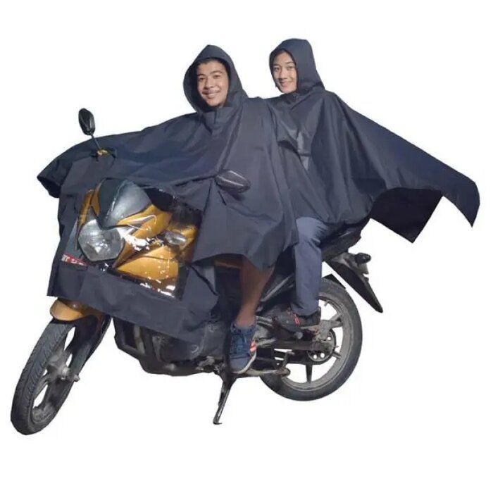 Double Layer Waterproof Bike And Scooter Raincoat With Bag