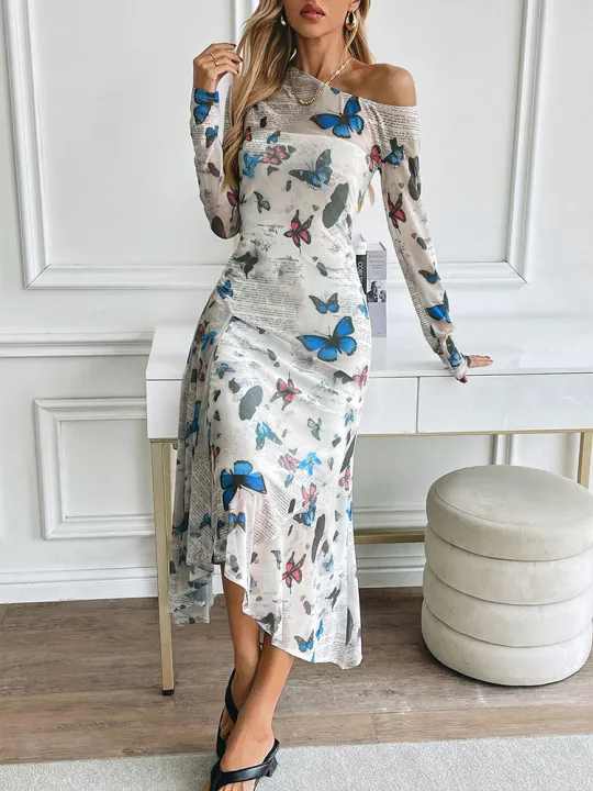 Autumn%20Women%20Maxi%20Dresses%20New%20Streetwear%20Fashion%20Letters%20Butterfly%20Print%20Skew%20Collar%20Dress%20Casual%20Slim%20Lady%20Dress%20Clothing%20-%20Image%204