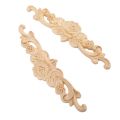 Kqueebee 6 Pcs Decorations: 2 Pcs 20X5Cm Wood Carved Long Onlay Applique & 4 Pcs 10X6Cm Solid Wood Carved Furniture Foot Legs. 