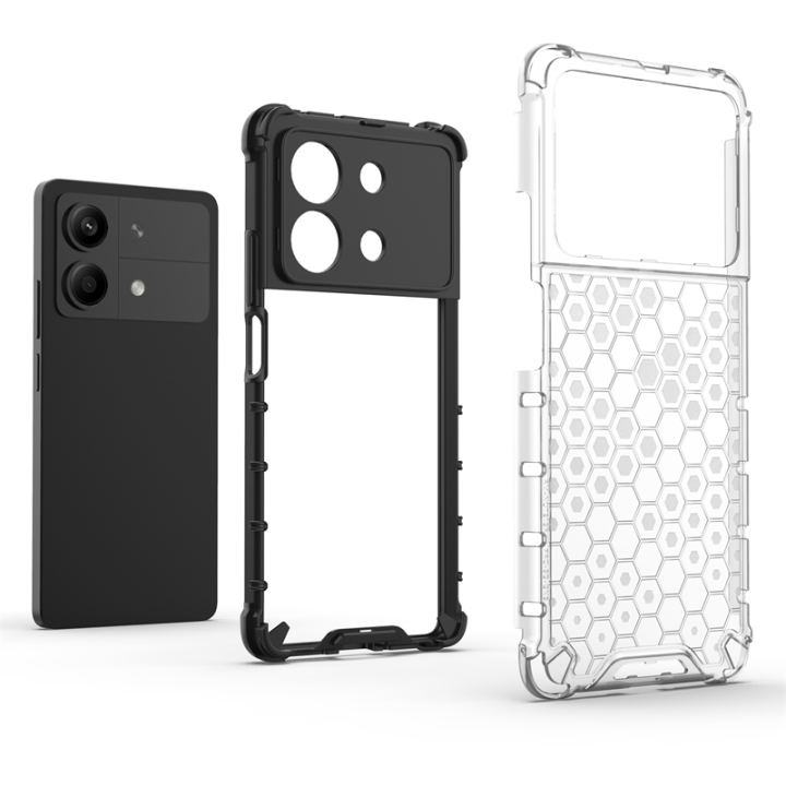 Case%20For%20Xiaomi%20Poco%20X6%20Neo%205G%20Transparent%20Honeycomb%20,%20%5BAnti-Scratch%20Hard%20PC%20Back%20Back%20+%20Soft%20TPU%20Bumper%5D%20%20Shockproof%20Cover%20Xiaomi%20Poco%20X6%20Neo%205G%20-%20Image%205
