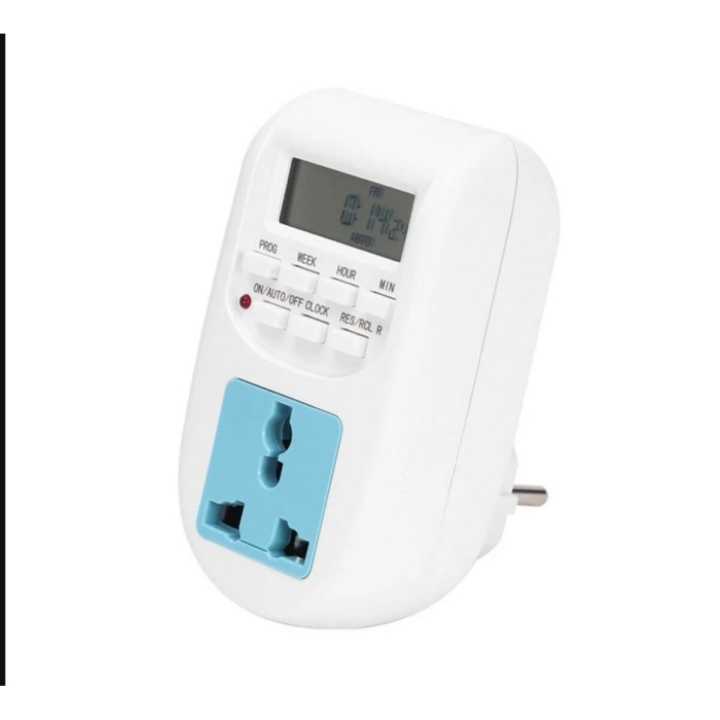 Digital Timer Programmable Socket Universal Plug By Crown Aquatics
