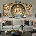 5 pcs / Buddha Wall Canvas Art / Painting / Wallpaper / Print 3D Home Decor by om canvas. 