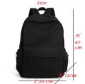 Plain Black Korean School College Bag Travel Backpack for Unisex. 