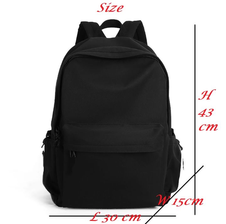 Plain%20Black%20Korean%20School%20College%20Bag%20Travel%20Backpack%20for%20Unisex%20-%20Image%203