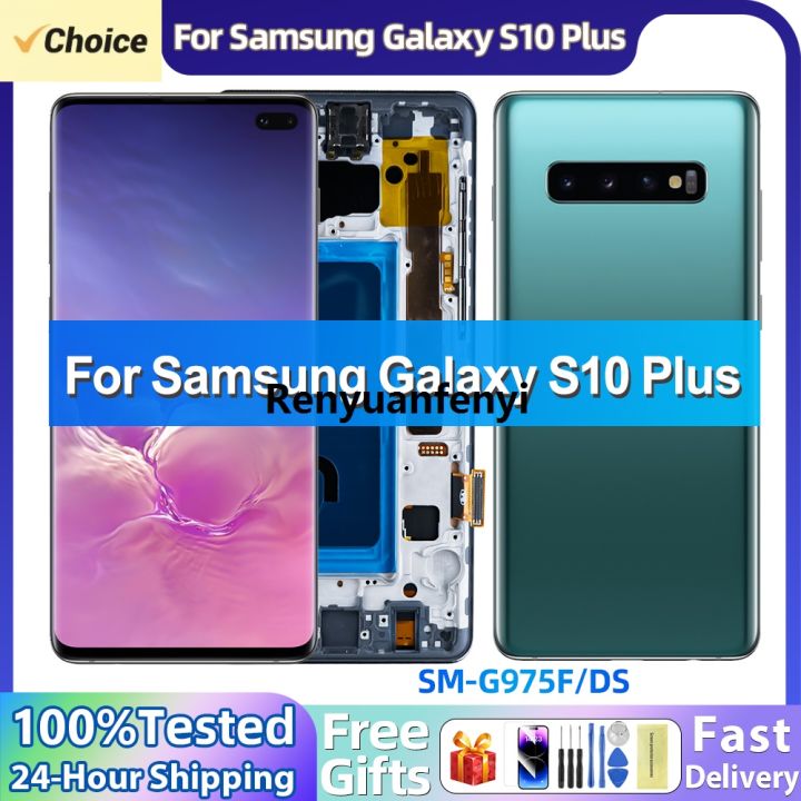 Renyuan Screen For Samsung Galaxy S10 Plus S10+ G975 G975F LCD Display Digital New Touch Screen With Frame For Samsung Galaxy S10+ Assembly