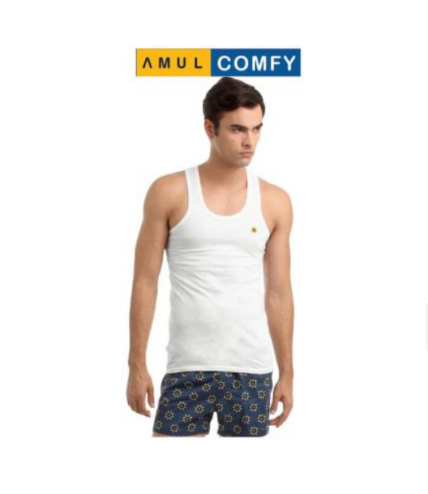 Amul Comfy 100% Cotton Men's White Vest Pack Of