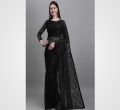 Black Self Design Bollywood Net Saree For Women | Attractive And Fashionable |. 