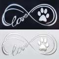 Paw Metal 3D Car Sticker Cute Heart Footprint Notebook Decoration Decal Customizable. 