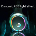 HP DHE-8012U 7.1 Virtual Surround USB Wired Headset with RGB Lighting and Omnidirectional Mic. 
