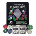 Professional  Chips, 100 Pcs Dual-Toned  Chips with Case, 2 Decks of Cards + 1 Dealer Button (10+ Years, Multicolor). 