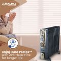 Bajaj Majesty OFR 13 Fin Plus 2900W Oil Filled Room Heater/ 3-Heat Setting 1000W/1500W/2500W|Black. 