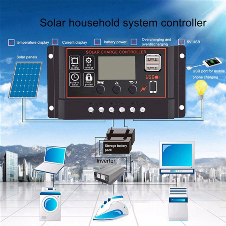 JINMY%202X%20100A%20Solar%20Charge%20Controller%20Solar%20Panel%20Controller%2012V%2024V%20LCD%20Display%20Solar%20Panel%20Battery%20Regulator%20with%20USB%20Port%20-%20Image%205