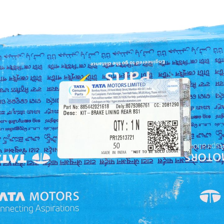 TATA%20Genuine%20Parts,%20885442021618%20Brake%20Lining%20Kit%20Rear%20(Std)%2010%20Hole%20TATA%201613/1512/2518%20-%20Image%204