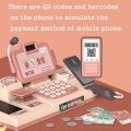 Cash Register Toy Set for Kids Ages 3+-pink. 