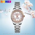 SKMEI 1534 Fashion Women Quartz Watch Innovative Design Rhinestone Inlay 3Bar Waterproof Stainless Steel Strap For Women. 