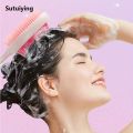 Sutuiying 1pc Silicone Long Handle Hair Washing and Massage Brush, Sales promotion with Two Brush Heads for Deeper Scalp Massage Hair Brush. 