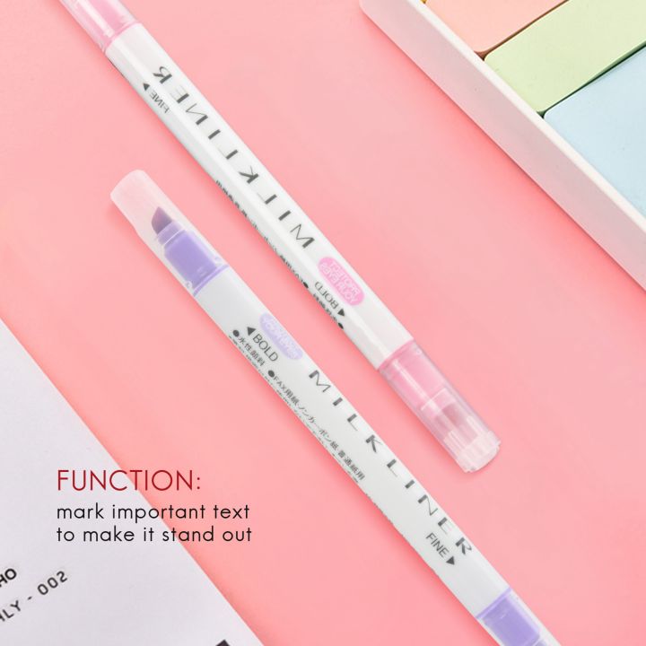 Sojhoop%2012%20Pcs/Set%20Japanese%20Stationery%20Mild%20Liner%20Double%20Headed%20Fluorescent%20Pen%20Fluorescent%20Marker%20Pen%20Highlighter%20Pen%20Color%20Mark%20Pen%20Cute%20-%20Image%206