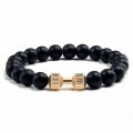 New specials 【Funny Bunny Toy Store】（NEW）1Pc Volcanic Stone Beaded Matte Barcelets Dumbbell Beads Couple Bracelet Fashion Jewelry Bangles For Women Men. 