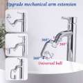 New Universal 1080° Rotation Extender Faucet Aerator Plastic Splash Filter Kitchen Washbasin Faucets Bubbler Nozzle Robotic Arm. 