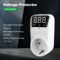 HLP02 Digital Automatic Voltage Protector Socket 230V 16A LCD Display Power Surge Protector Socket Overcurrent Voltage Relay Protector Outlet. 
