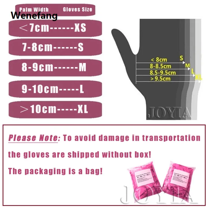 Wenefang%20Pink%20Disposable%20Nitrile%20Gloves%20Waterproof%20Anti-static%20Durable%20Black/White%20Latex%20Gloves%20For%20Kitchen%20Cook%20Beauty%20Salon%20XS%2050/20PCS%20-%20Image%206