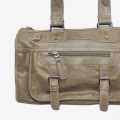 Olive Leather Hand Carry Bag For Men. 