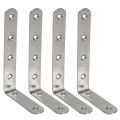 FORIDE 4X 125X75mm L Shape Stainless Steel Shelf Corner Brace Angle Bracket. 