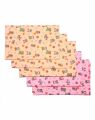 5 Piece Baby Cartoon Printed Falatin Napkin Cloth. 