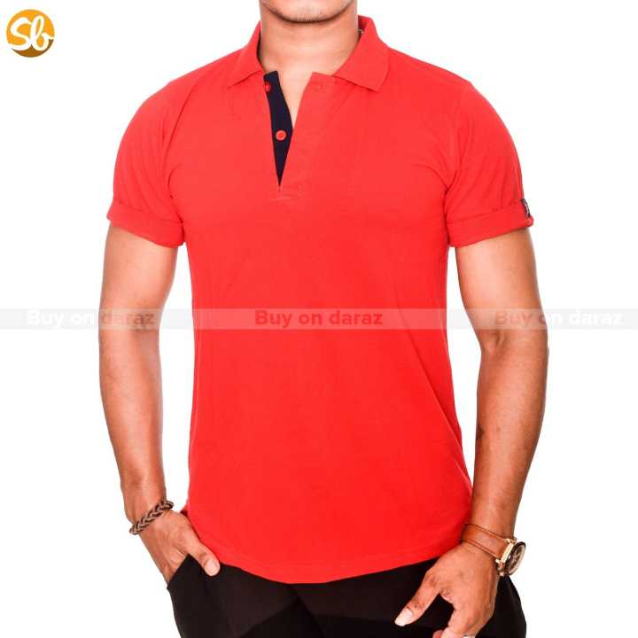 Red Polo T Shirt For Men