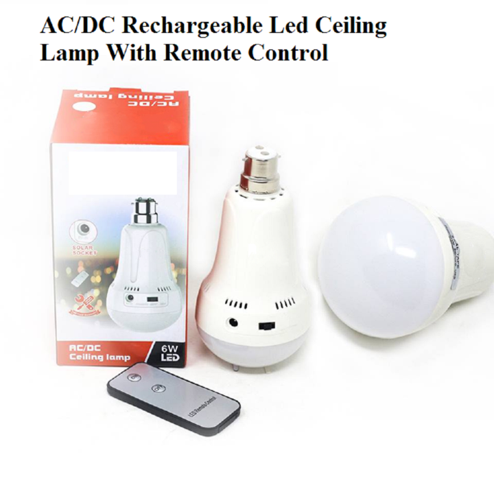 Rechargeable Led Ceiling Lamp With Remote Control, AC/DC Bulb With Remote