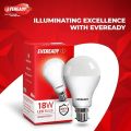 Eveready 18W LED Bulb | 1800 Lumen | 4KV Surge Protection | Long Life & Low Maintenance | BIS Certified | 1 Year Warranty | 100 Lumens Per Watt | Cool Day Light (6500K) | B22 | Pack of 6. 