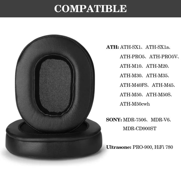 Ear%20Cushions%20Memory%20Foam%20Earpads%20Cover%20Replacement%20Ear%20Pads%20for%20M50X%20Fits%20M40X%20M30X%20M20%20Black%20-%20Image%209