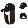 Daily Soft Cute Natural Hairpieces Hair Accessories Hair Extension Girls Synthetic Female Heat Resistant Fiber Seamless Connection Hat Wig Baseball Cap Bob Hair Wig Black Baseball Cap Hair Wig Long Straight Bob Hair. 