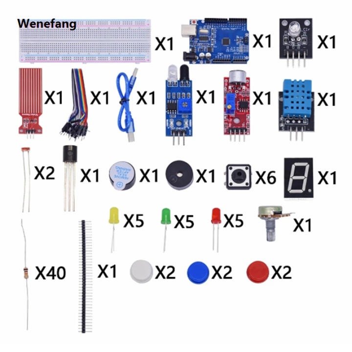 Wenefang Starter Kit for Arduino Uno R3 Breadboard Basic simple ...