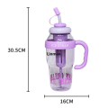 Linman Outdoor Cute Plastic Water Bottle Portable Leakproof Sports Water CupFifty percent discount with Straw with Handle Car Mounted Drinking Tumbler School Boys Girl. 