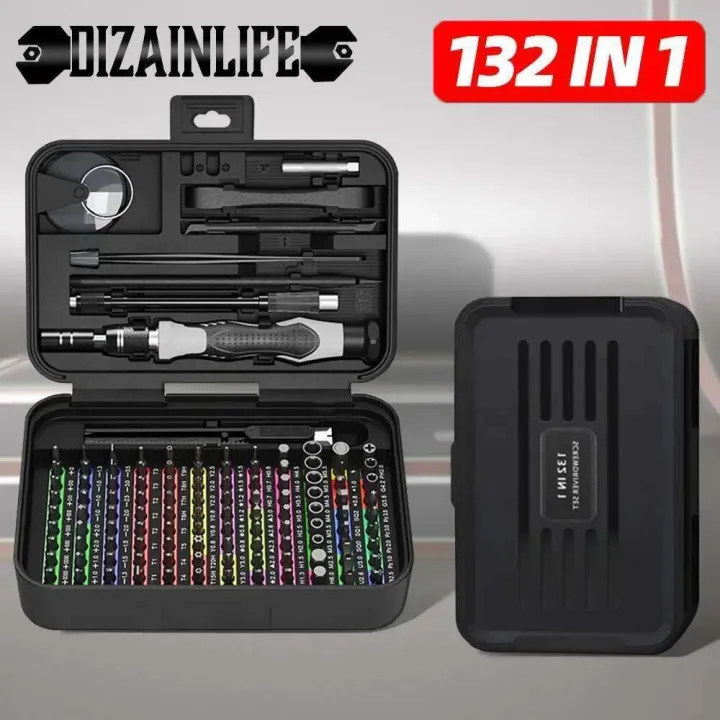 Precision Screwdriver Set 132 in 1 Magnetic Screw Driver Torx Hex Bits ...
