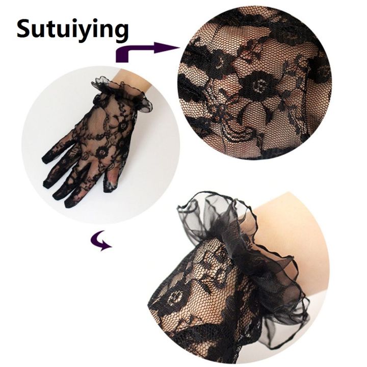 Sutuiying%20Driving%20Mesh%20Lace%20Floral%20Side%20Driving%20Gloves%20Summer%20Women%20Gloves%20Mittens%20Lace%20Gloves%20Short%20Gloves%20-%20Image%203