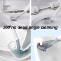 Toilet Brush, Deep Cleaning Flexible Silicone Toilet Bowl Cleaning Brush with Non-Slip Long Handle, Wall-Mounted Quick Drying Toilet Cleaner Brush. 