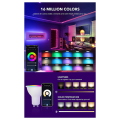 Tuya Bulb 4 Pack RGB CW+ LED Light Bulbs 5W Dimmable Lamps Smart Life APP Control Light Bulbs Easy Install D. 