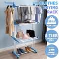3 Layer Cloth Drying Stand Hanger Organizer Shelf Space. 