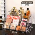 Nail polish, powder, eyeshadow organizer, tabletop, acrylic, transparent, stepped display stand, makeup shelf. 