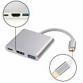 Original 3 in 1 USB 3.1 Type C to VGA Adapter Multiport USB 3.0 Hub with Type-C Female Charging Port & Video Converter for MacBook Pro. 
