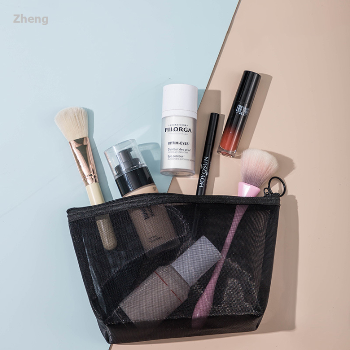 Zheng%20Woven%20lipstick%20storage%20bag%20line%20cosmetics%20group%20makeup%20bag%20portable%20travel%20New%20style%20type%20transparent%20black%20makeup%20bag%20small%20size%20large%20new%20mesh%20transparent%20-%20Image%205
