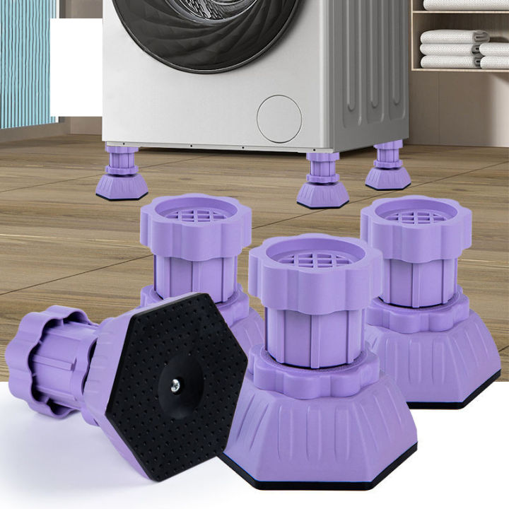Adjustable Anti Vibration Foot Pads For Washing Machine Shock Absorber Noise Cancelling Feet Pads with Suction I Furniture Base Stand, Fridge Stands For Refrigerator And Washing Machine