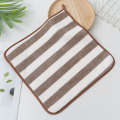 Warp Knitted Coral Fleece Color Stripe Square Absorbent Non-Shedding Baby Hand Household Face Towel. 