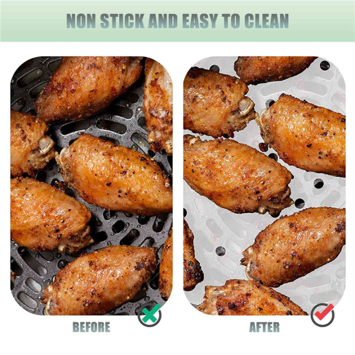 OYPFXMI%20200Pcs%20Oven%20Baking%20Paper%20Steamer%20Paper%20Kitchen%20Paper%20Air%20Fryer%20Pad%20Paper%20Silicone%20Paper%20.5%20Inches,White%20-%20Image%204